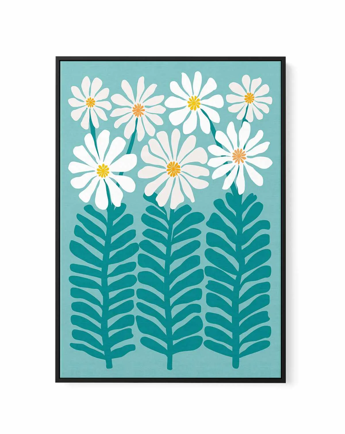 80s Floral 2b by Kristian Gallagher | Framed Canvas Art Print