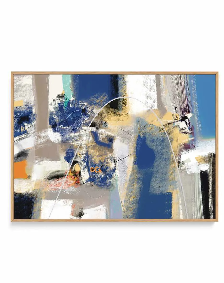 Abstract Industrial in Blue by Maurizio Piovan | Framed Canvas Art Print