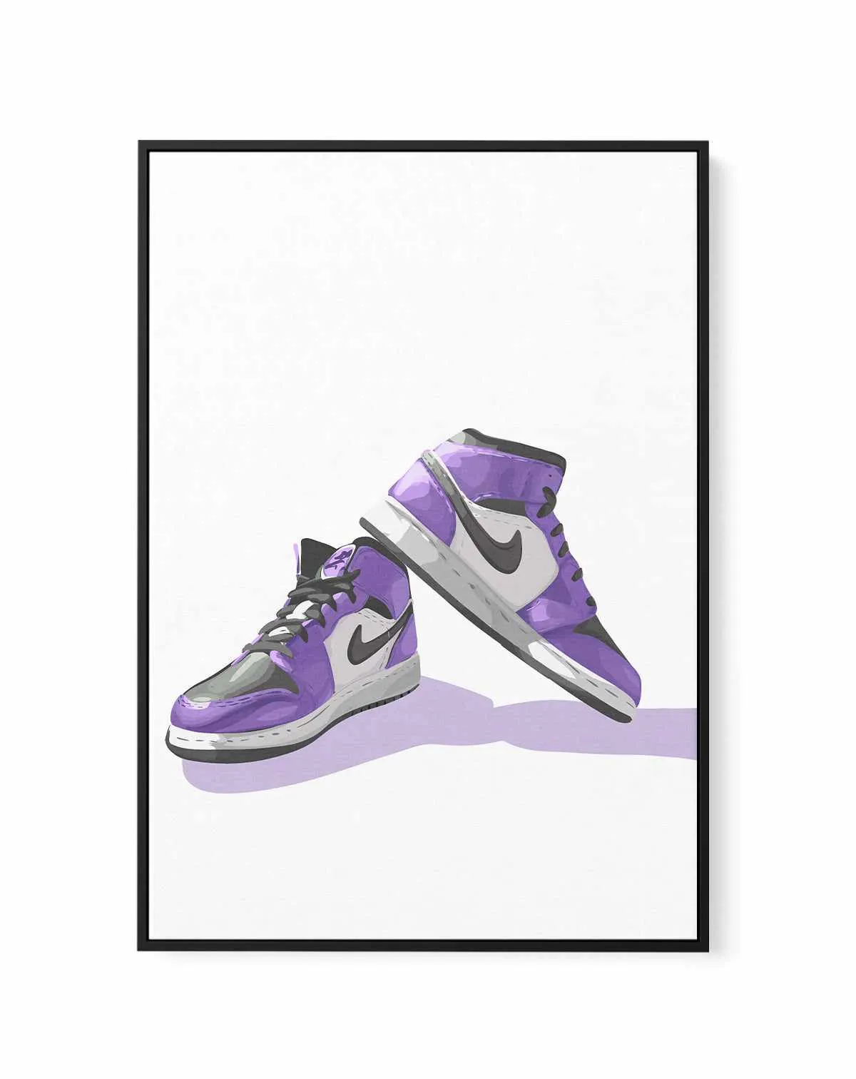 Air Jordans Purple | Framed Canvas Art Print