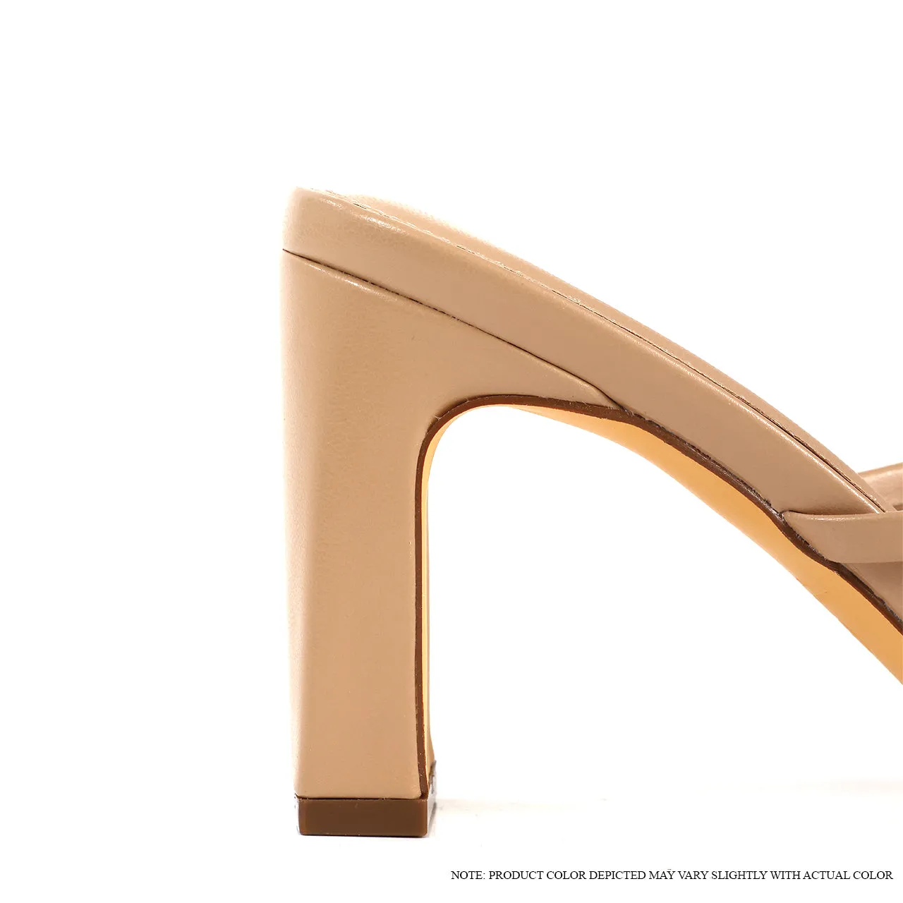 AURA-12 OPEN TOE STRAPPY HIGH HEEL SANDALS - NUDE