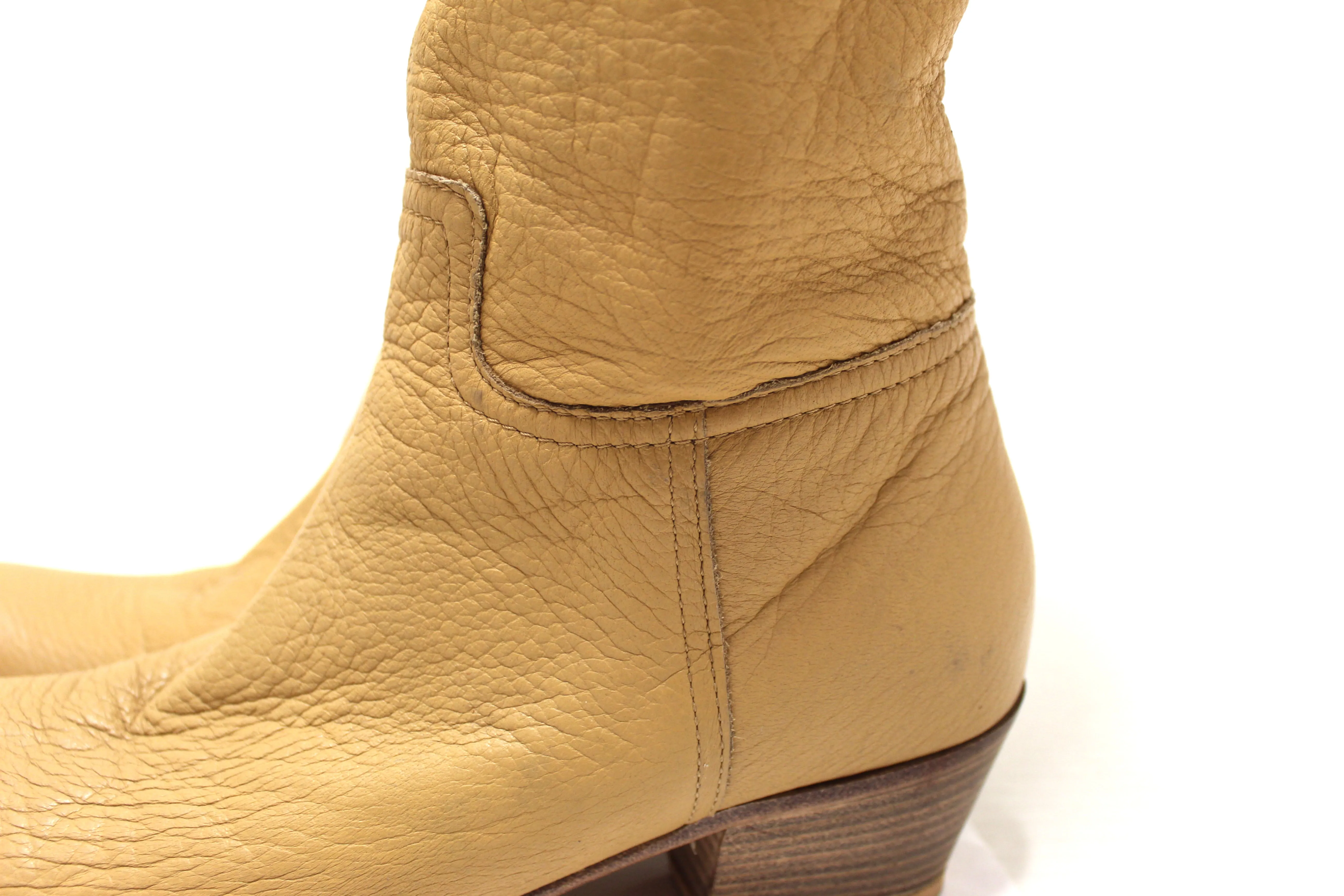 Authentic Miu Miu Brown Leather Tall Boots Size 37.5