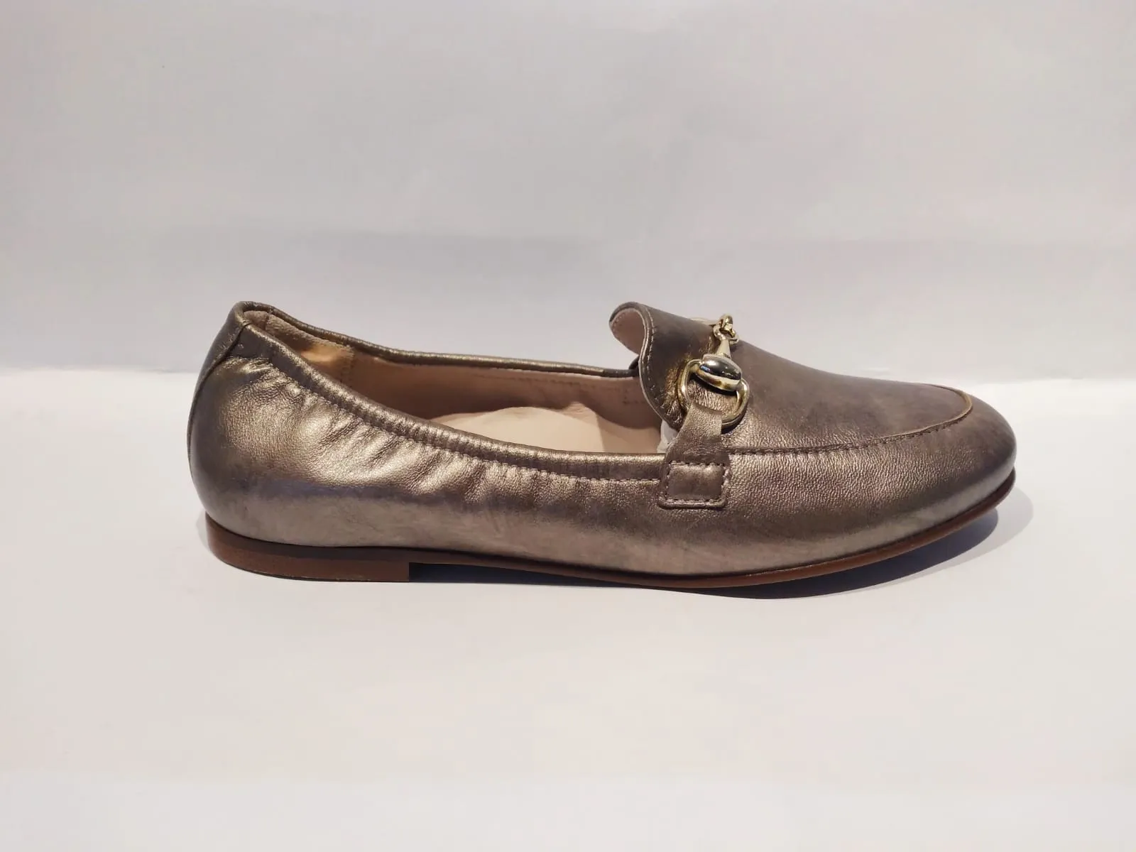 Beberlis Siria Taupe Leather Buckle Slip On Loafers