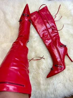 BEXIE-3/2024 Red Faux Leather