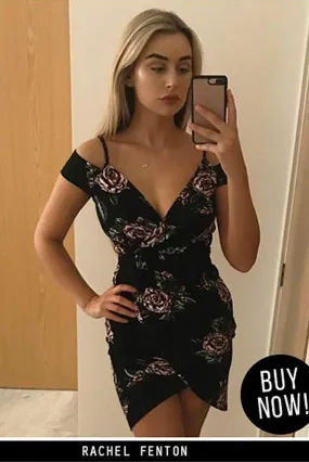 Black Floral Midi Dress