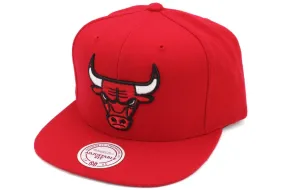 Chicago Bulls Red Logo NBA Basketball Mitchell & Ness Snapback Adjustable Red Hat