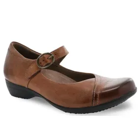 Burnished Chestnut Calf Leather Dansko Womens Fawna Loafers