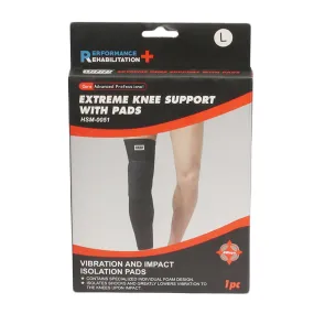 Extreme Knee Support W/ Pads Long Blk