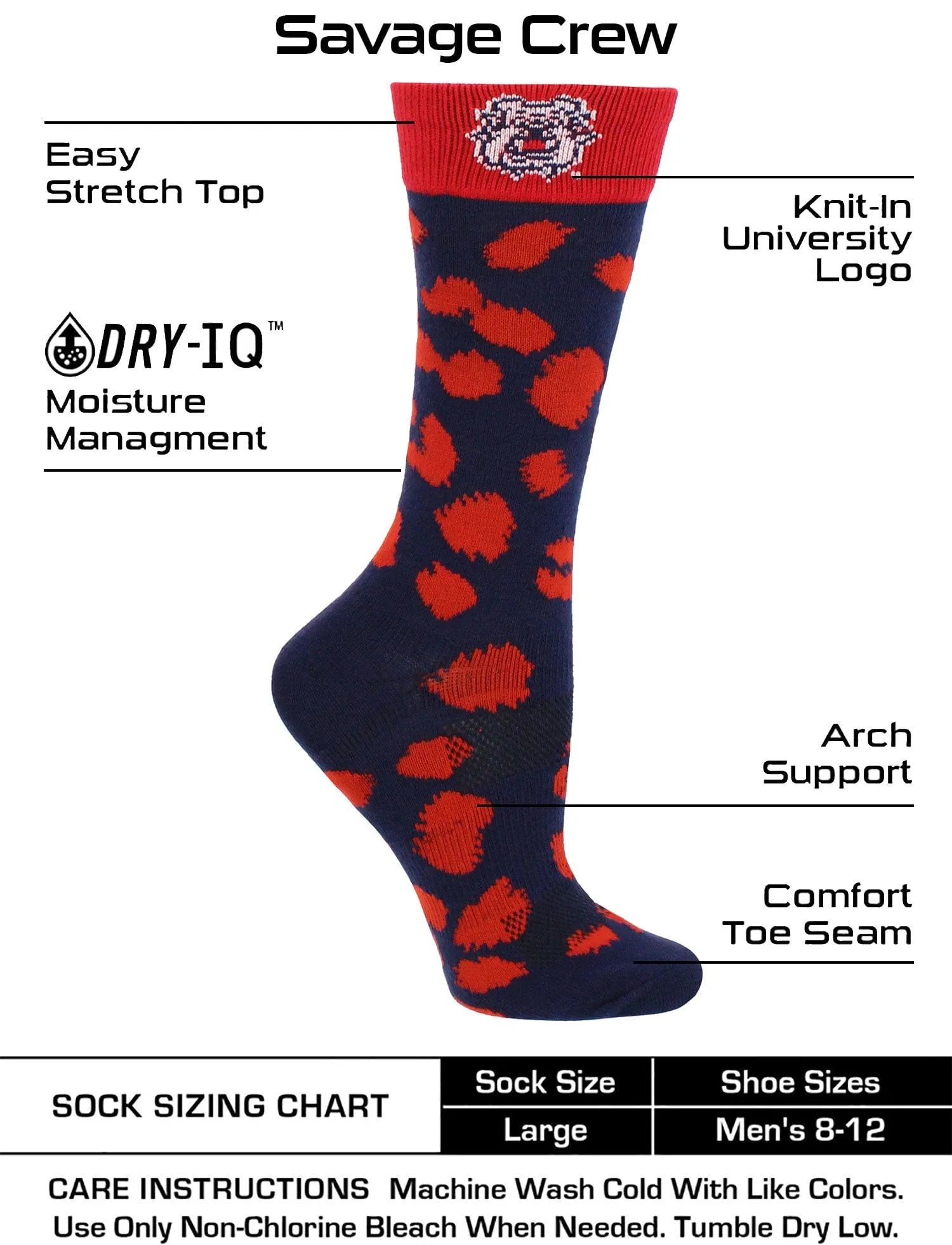 Fresno State Bulldogs Socks Womens Savage Crew Socks