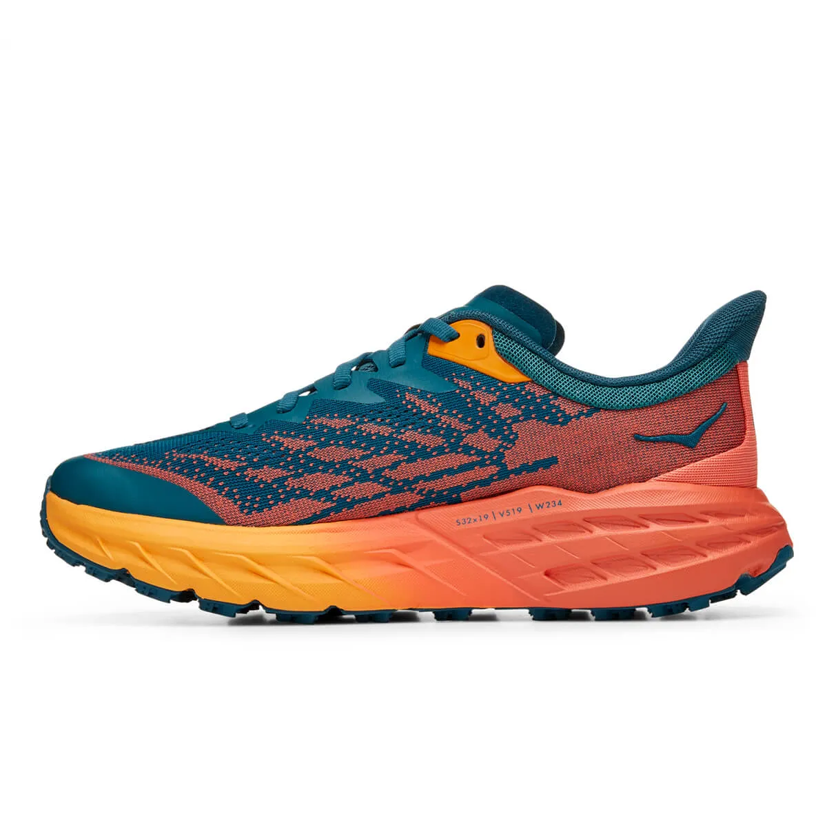 Wide-Fit Hoka Speedgoat 5 Womens Running Shoes in Blue Coral/Camellia