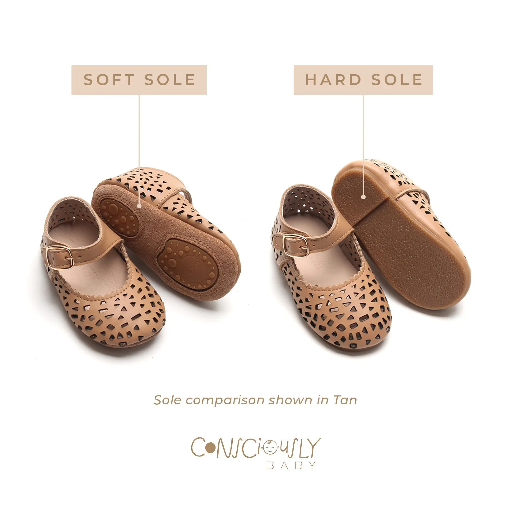 Leather Boho Mary Janes Tan