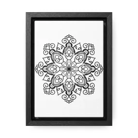 Mandala Handmade Art: Black & White Canvas Wraps - Vertical Frame