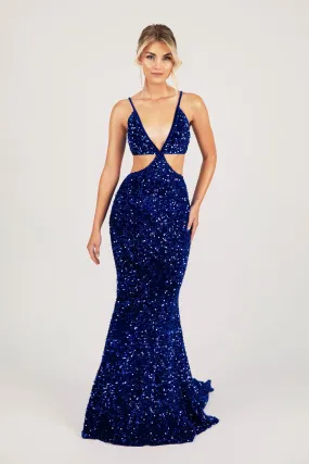 Parker Cut Out Gown - Royal Blue