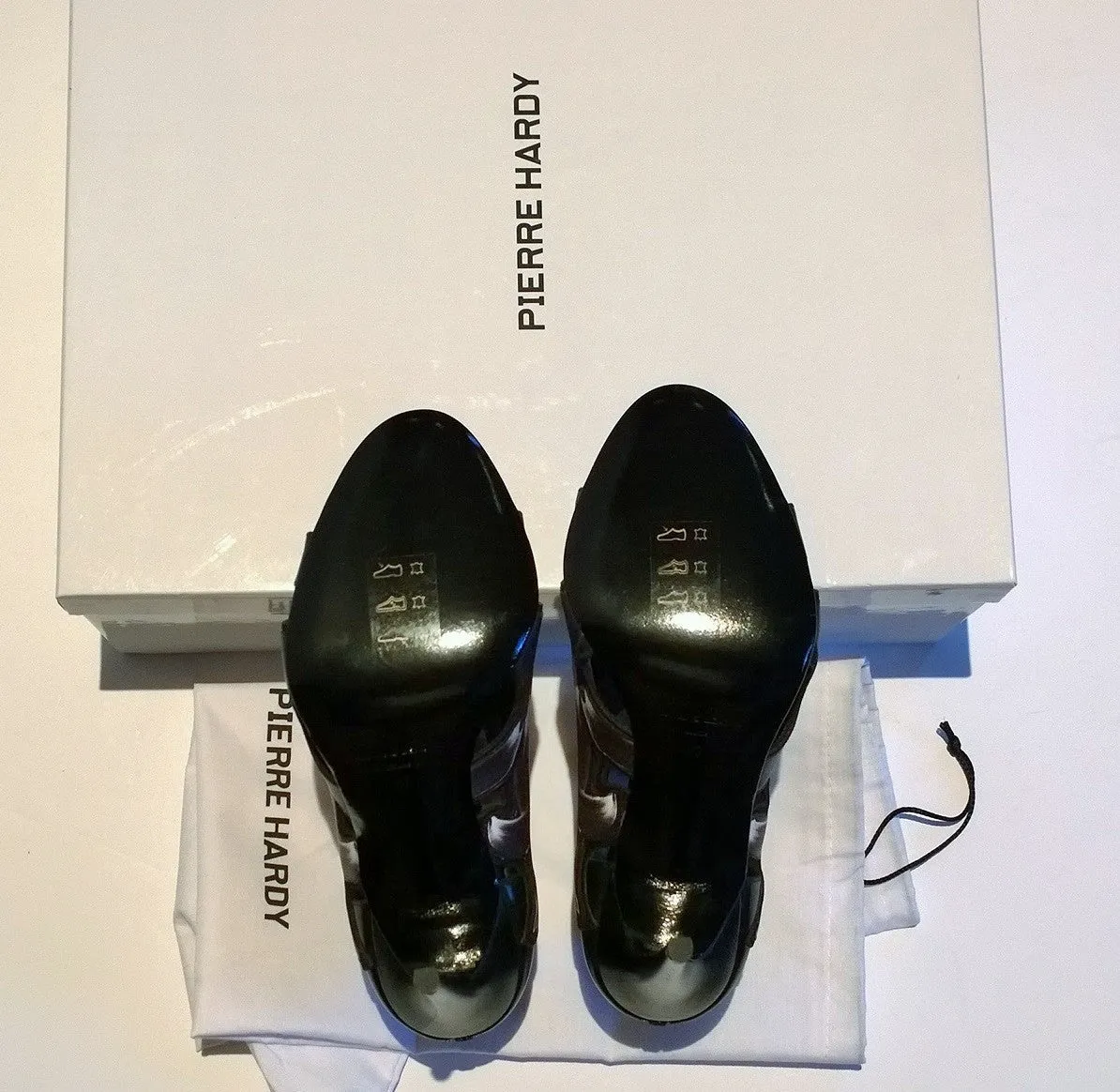 Pierre Hardy Black and White Laser Cut Lily Sale Heels Discount Shoes