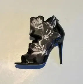 Pierre Hardy Black and White Laser Cut Lily Sale Heels Discount Shoes