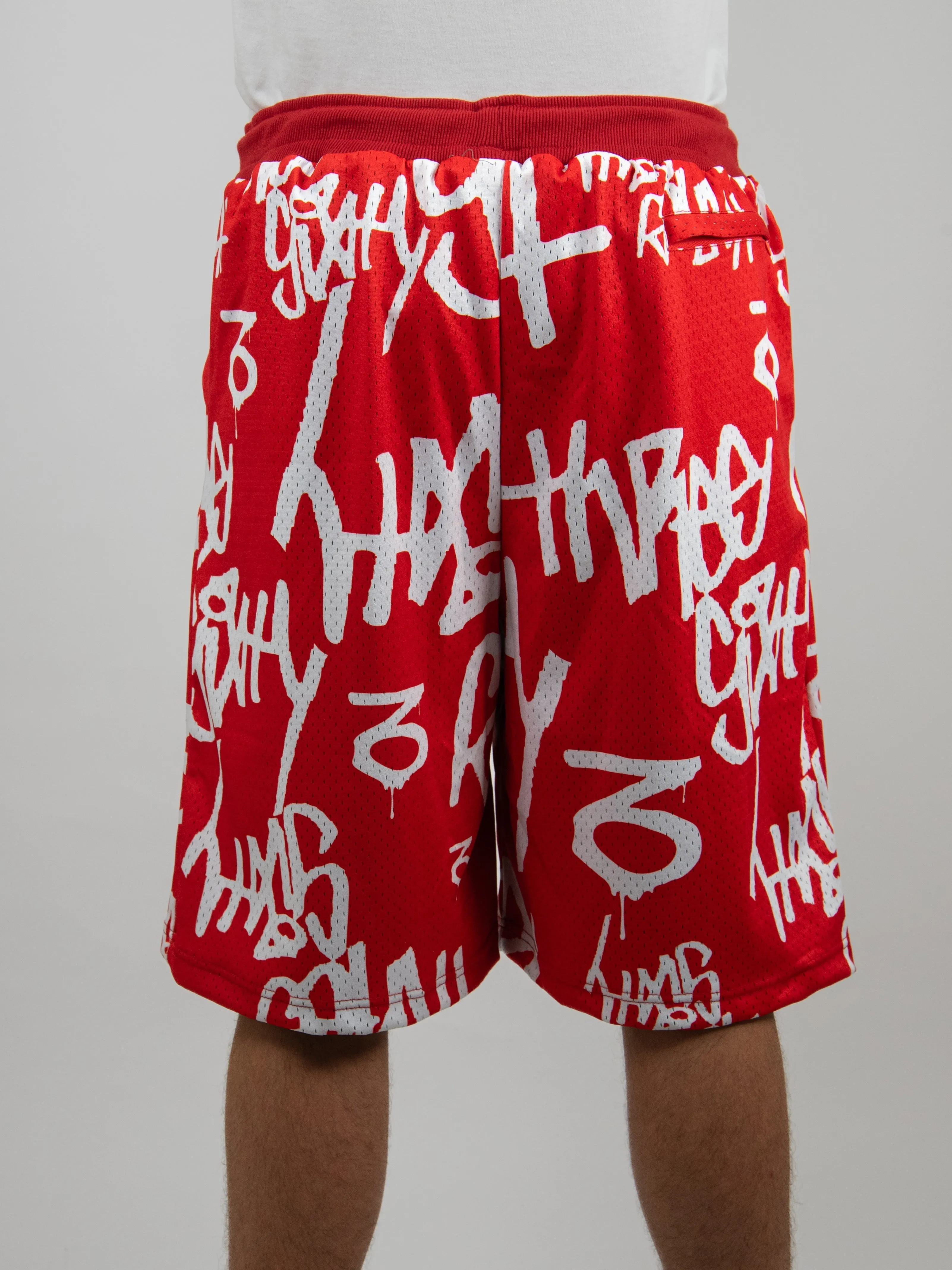 Three Sixty Clothing - Tag - Mesh Basketball Shorts - Red