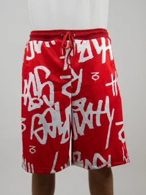 Three Sixty Clothing - Tag - Mesh Basketball Shorts - Red