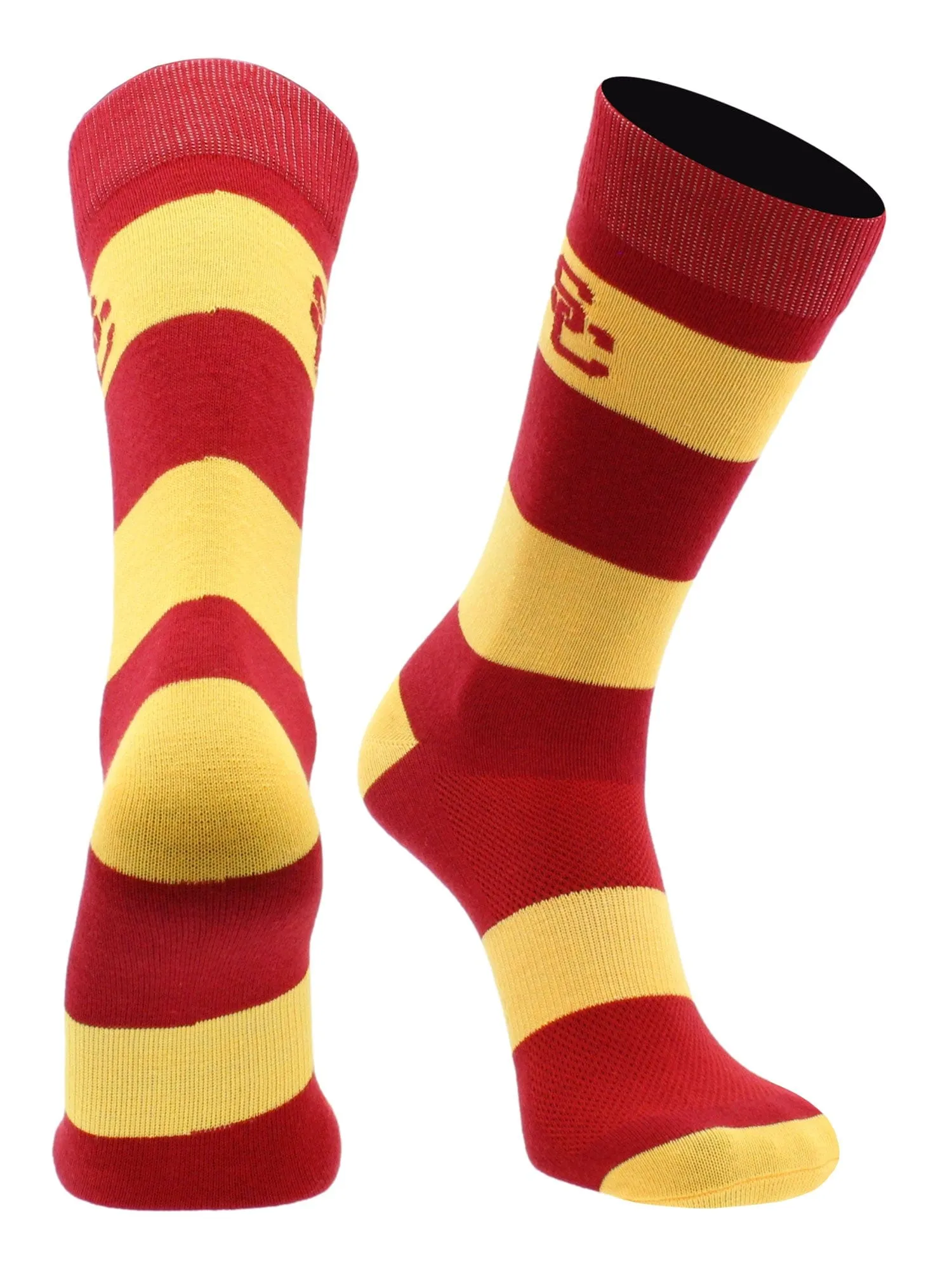 USC Trojans Socks Game Day Striped Crew Socks